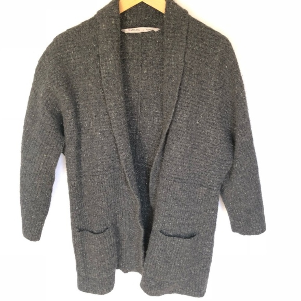 Athleta Open Cardigan Gray Dolman Sleeves L